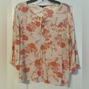 Papermoon Red and Cream Floral Blouse